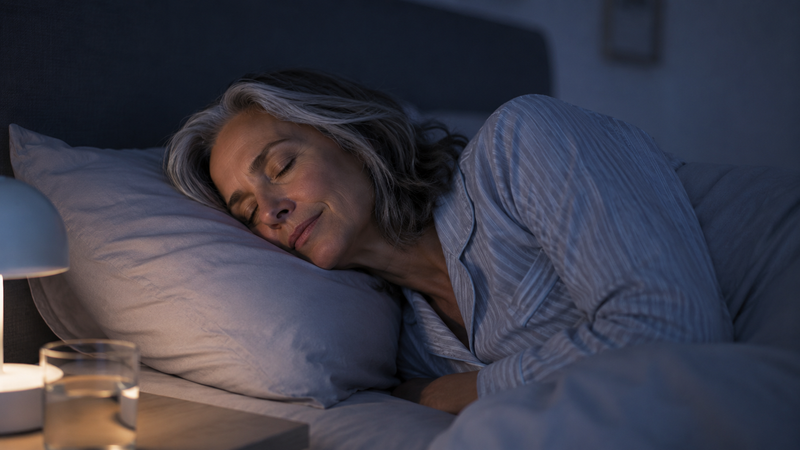 Frau schläft ruhig durch die Nacht