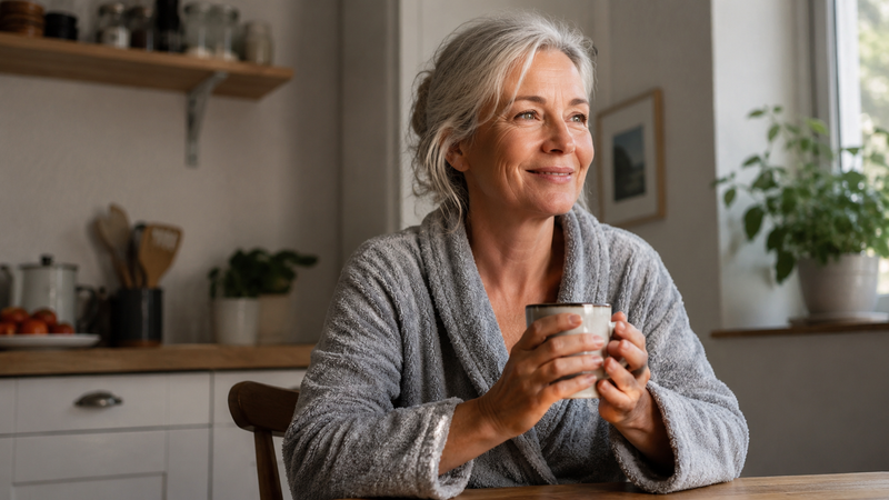 Frau morgens ausgeruht und frisch